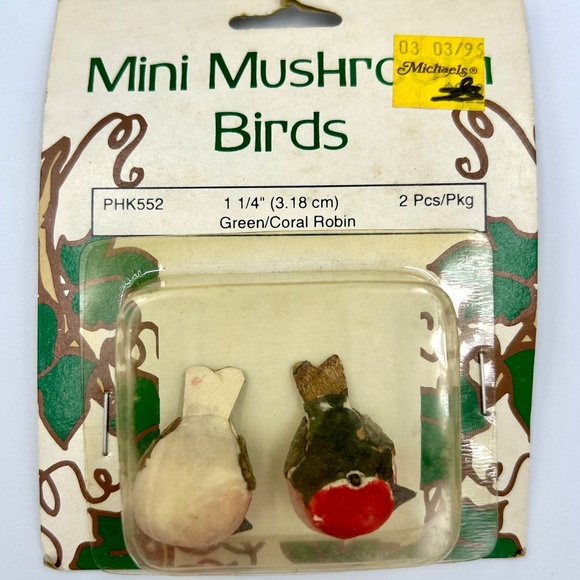 NOS 7 Pks Vintage Mushroom Birds Floral Craft Variety Species Sizes 10 birds - Picture 7 of 8